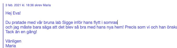 Är så tacksam att kunna förmedla vad djuret önskar och vet. Så bra det kan bli om ägarna, som i detta fallet, lyssnar på sitt djur. ❤️